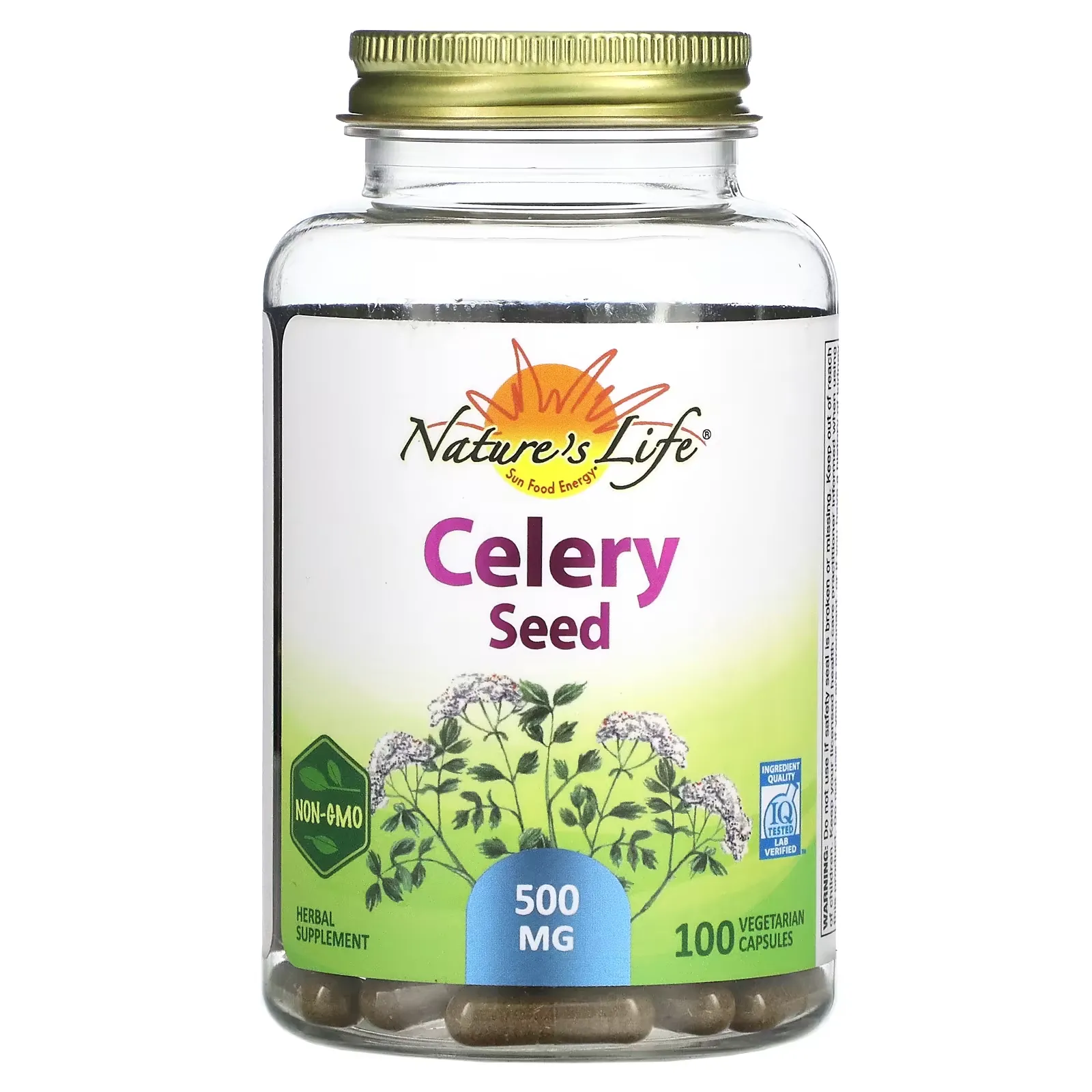 Celery Seed, 500 mg, 100 Vegetarian Capsules