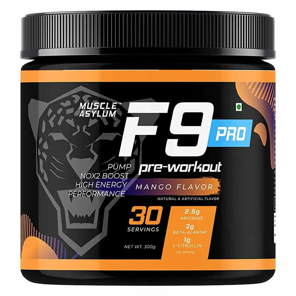 Muscle Asylum F9 PRO Pre-Workout,  0.66 lb  Mango