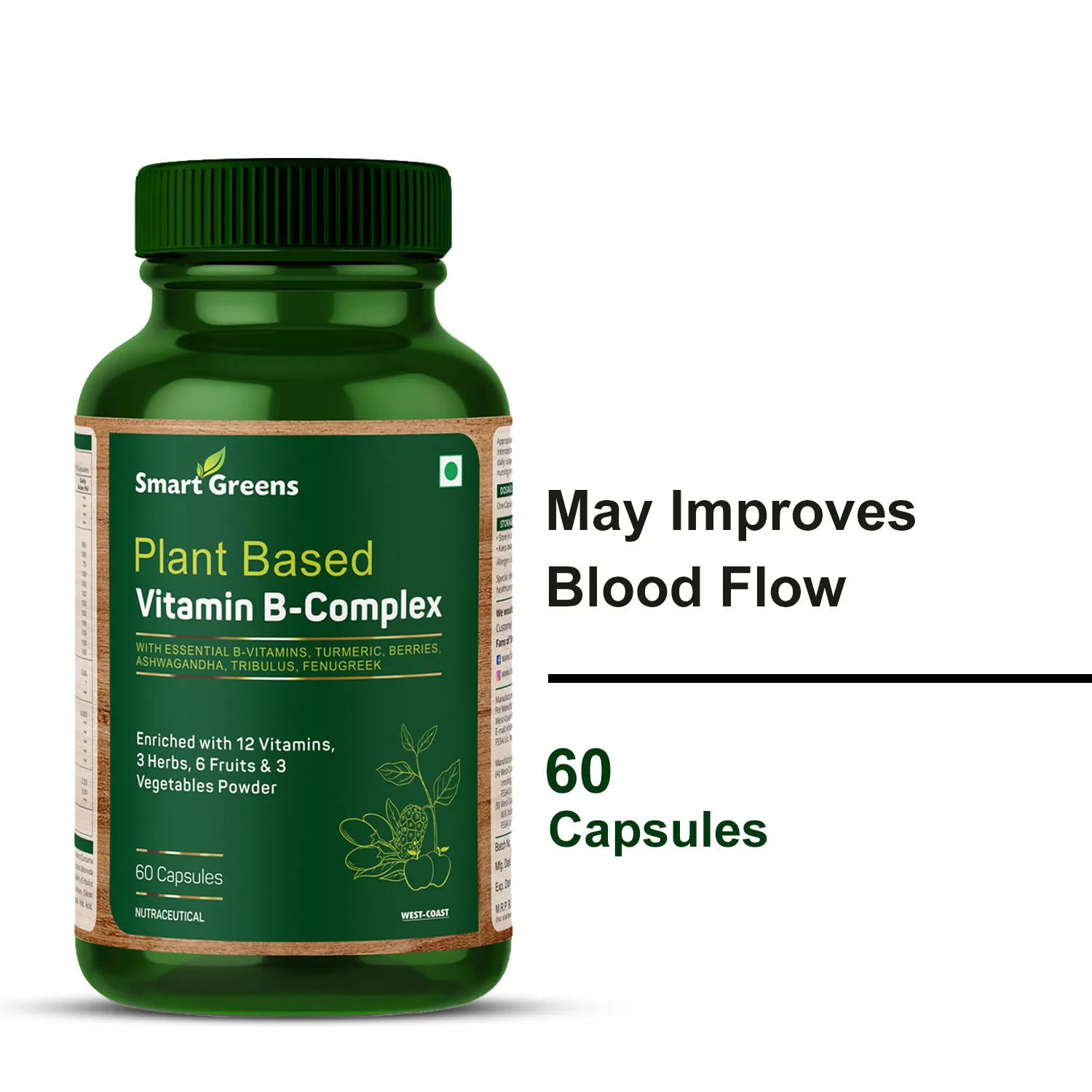 Smart Greens Plant Based Vitamin B-complex Capsules