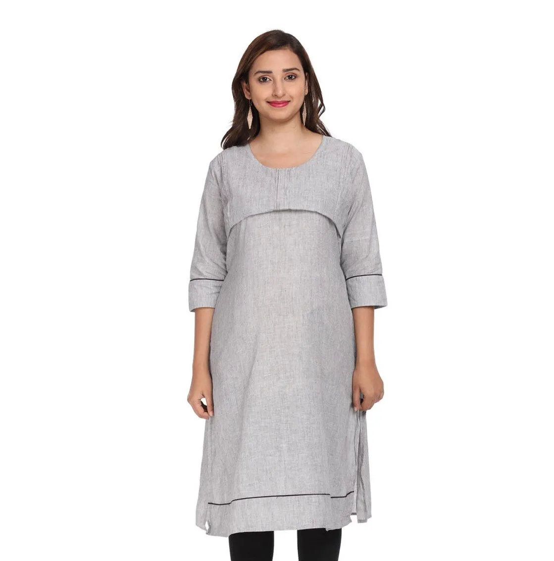 Morph Maternity Stylish Nursing Kurta - Grey