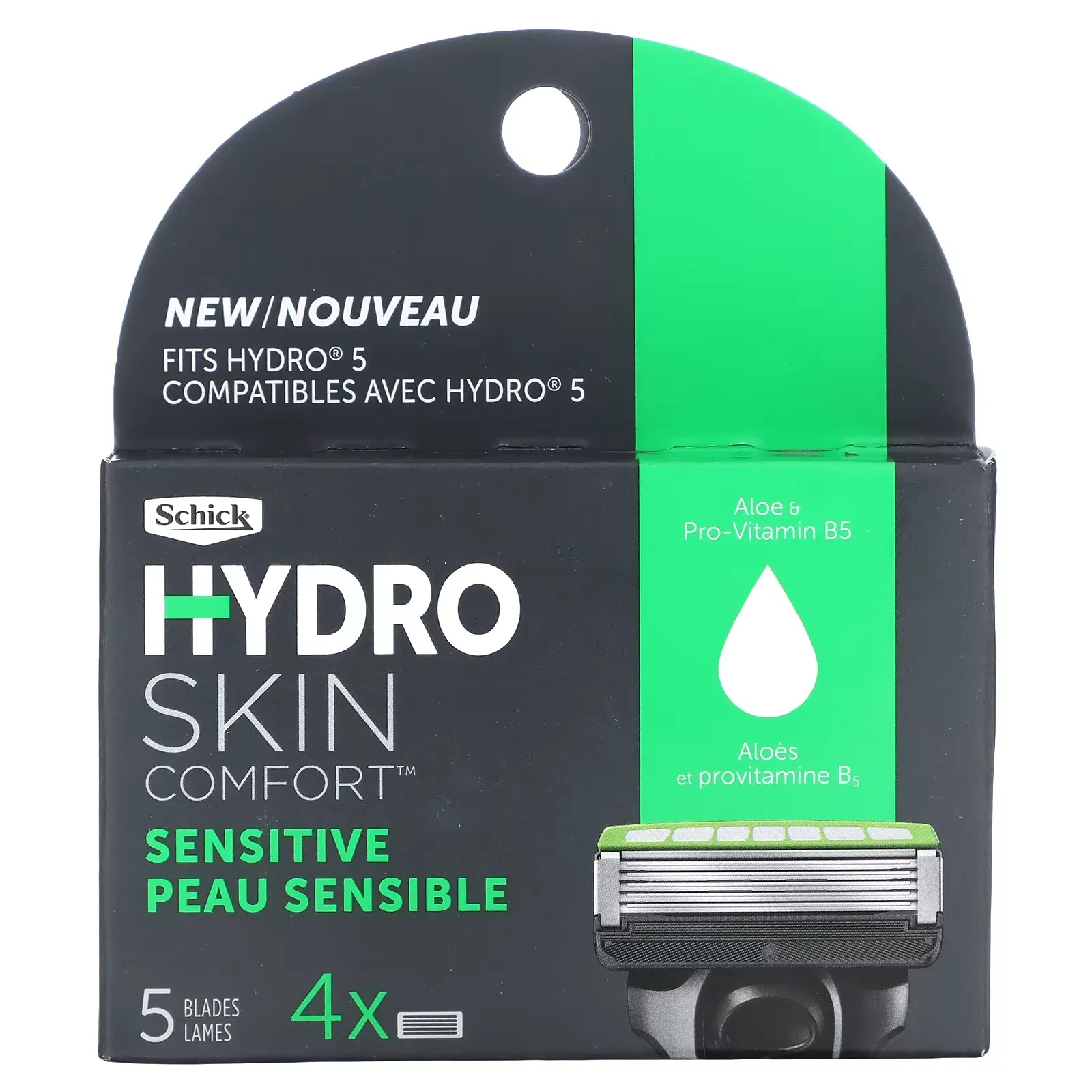 Hydro Skin Comfort, Sensitive, 4 Cartridges