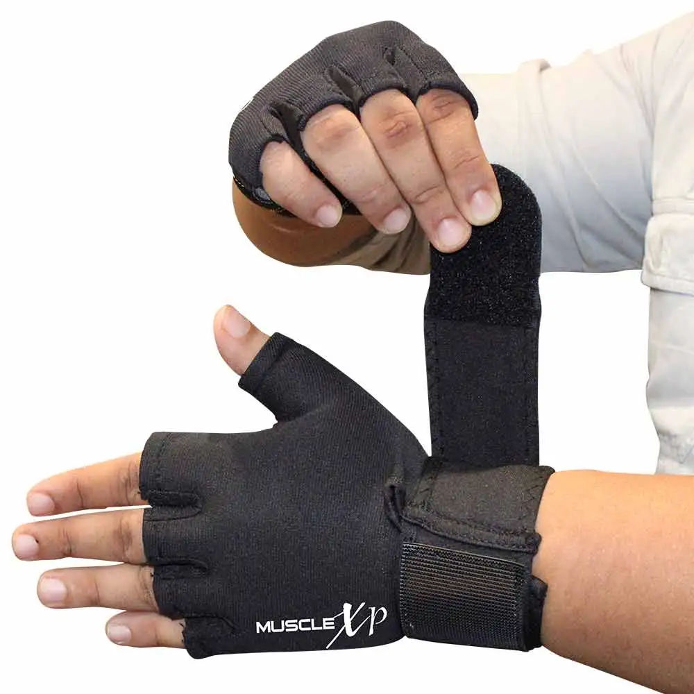 MuscleXP Maestro-Wrap Fitness Workout Gym Gloves,  Black  Free Size