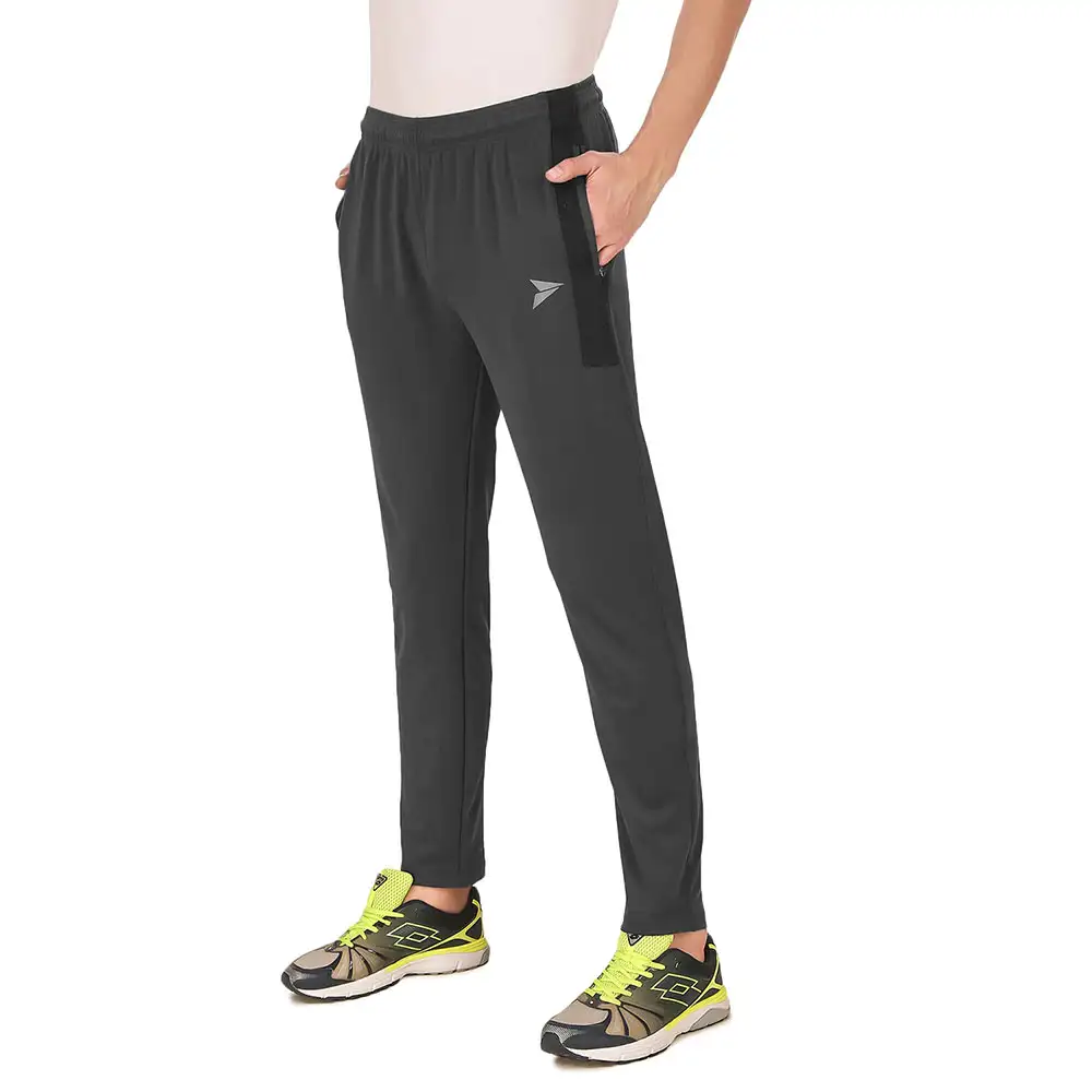 Fitinc Lycra Stretchable Trackpant for Men with Two Side Zipper Pockets,  Grey  XXXL