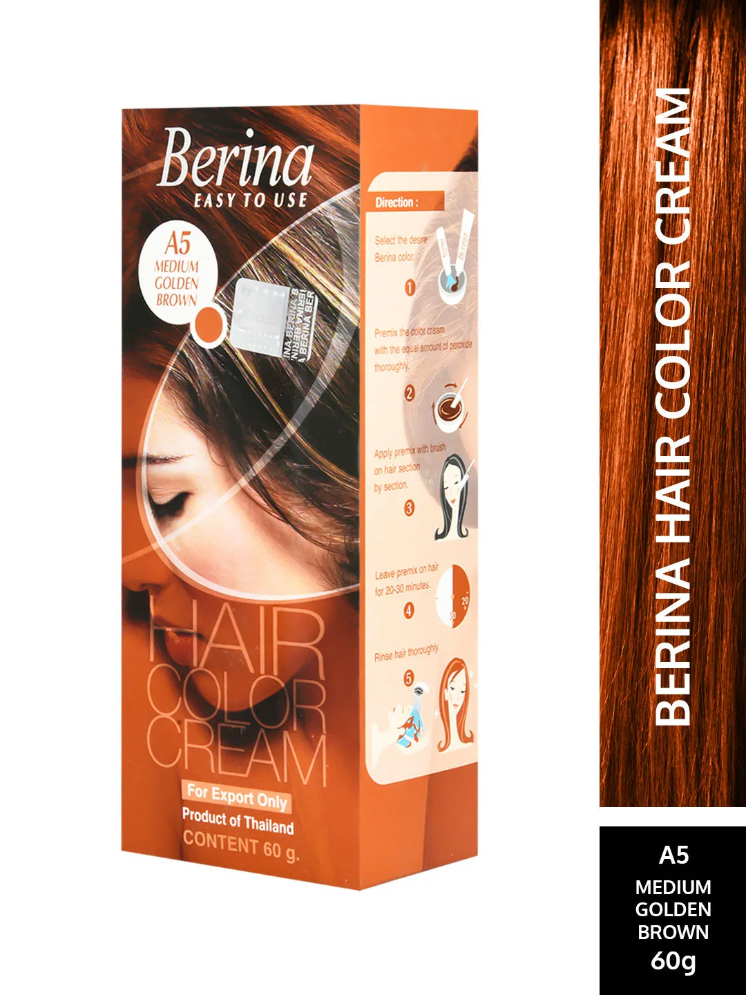 Berina Hair Color Cream - Medium Golden Brown (Medium Golden Brown)