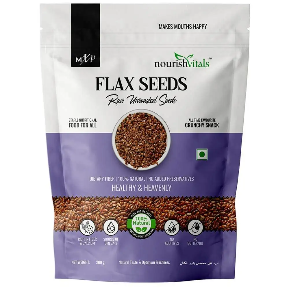 NourishVitals Flax Seeds Raw Unroasted Seeds,  Unflavoured  200 g