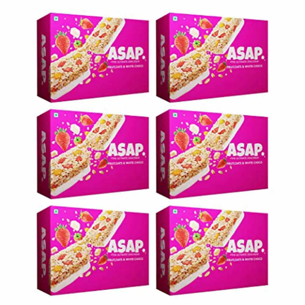 ASAP Healthy Granola Bars,  6 bar(s)  Fruit Oats & White Choco, Pack of 6