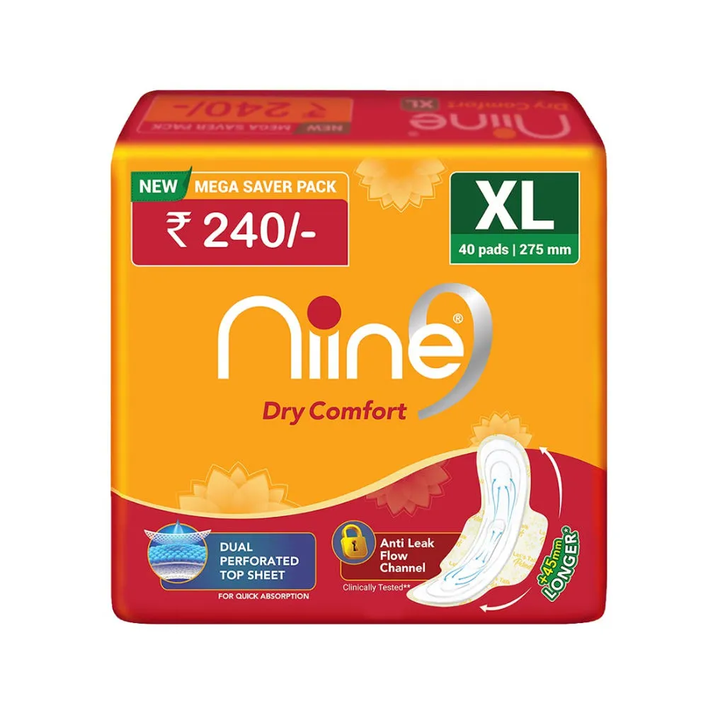 Niine Dry Comfort Sanitary Napkins XL - (275mm + 45mm)