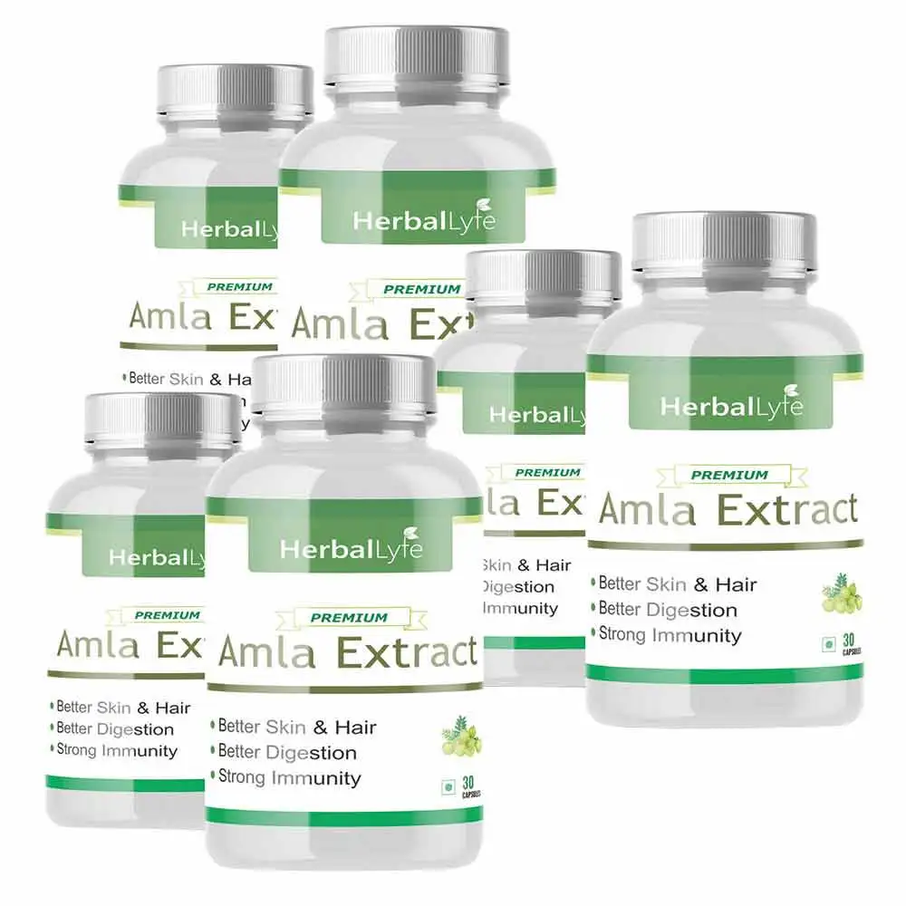 Herballyfe Amla Extract 800mg (Pack of 6),  30 capsules