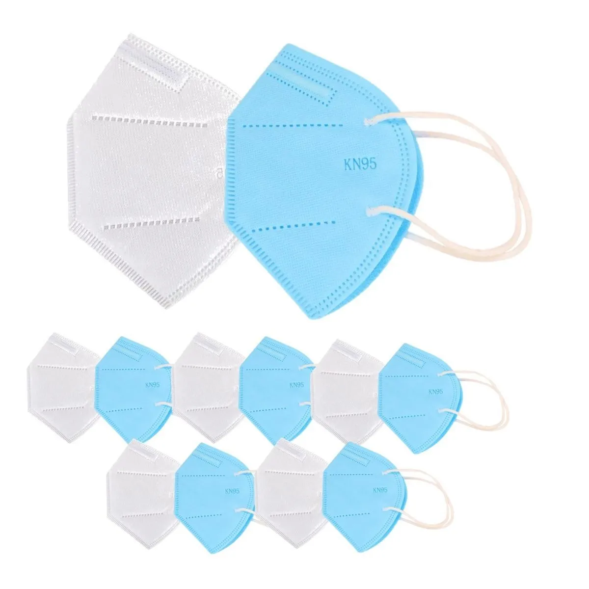 OOMPH Kn95 / N95 Anti-pollution Reusable 5-layer Pack Of 10 Mask (blue,white)