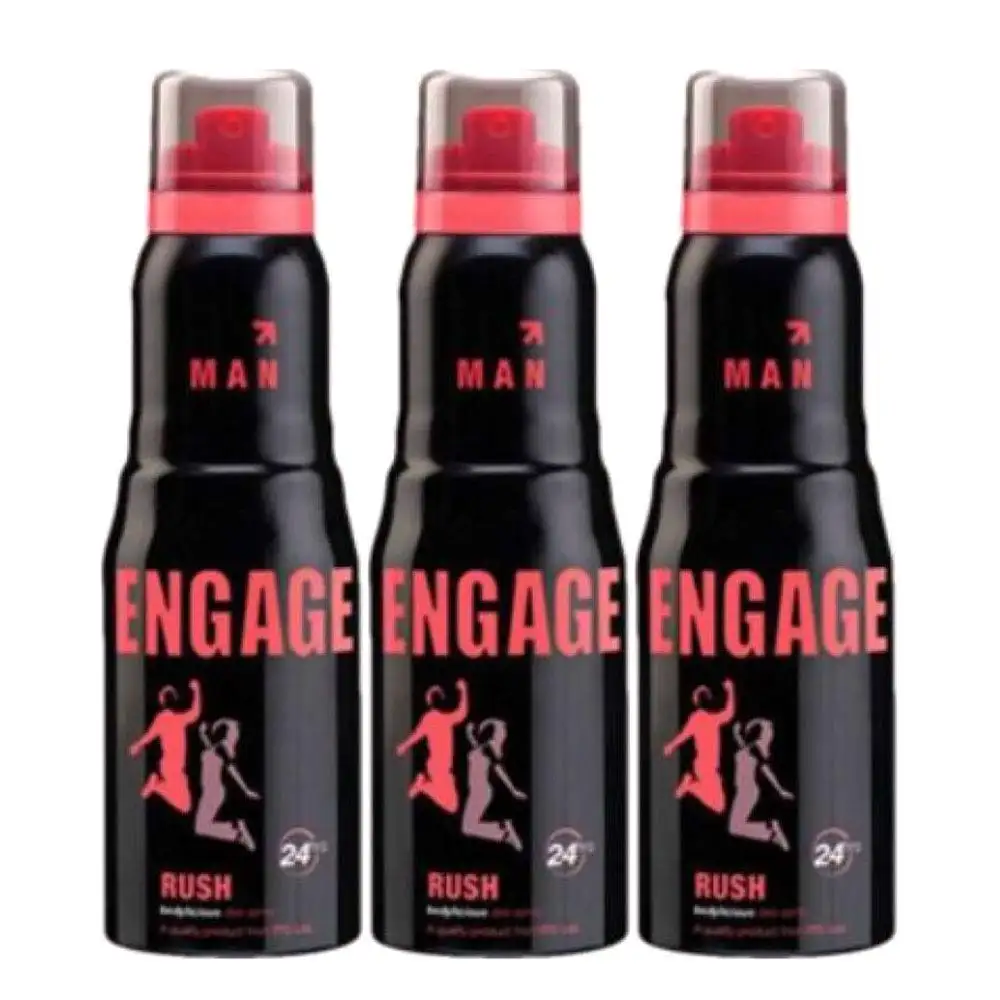 Engage Rush Deo Pack of 3,  150 ml  for Men