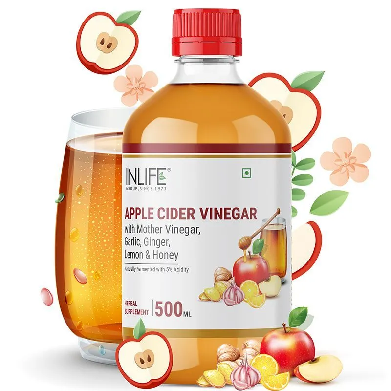 INLIFE Apple Cider Vinegar With Mother Of Vinegar, Garlic, Ginger, Lemon & Honey