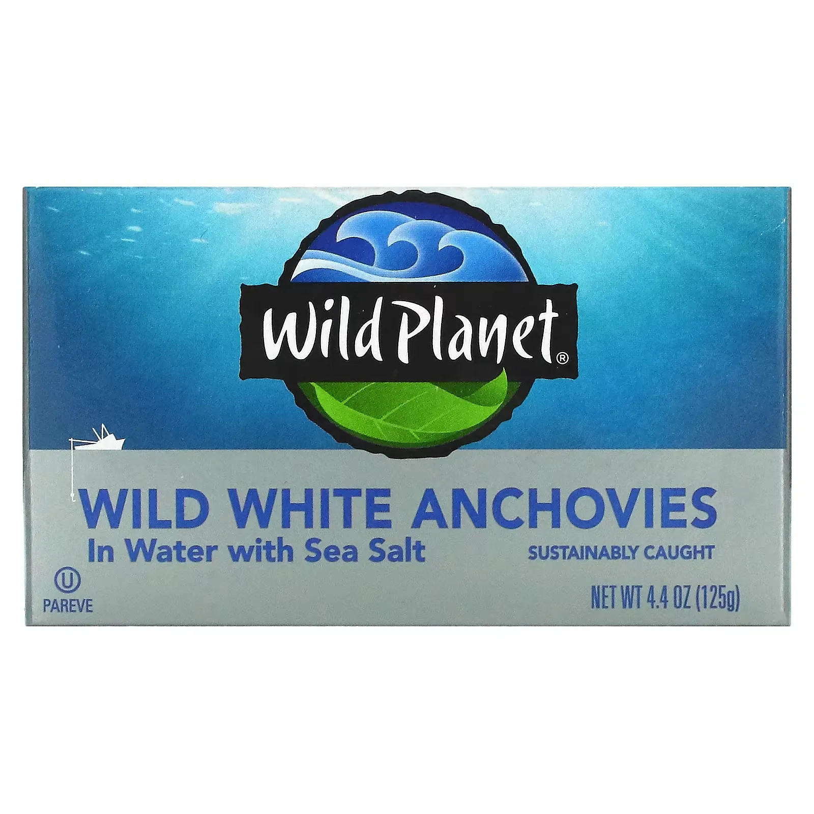 Wild White Anchovies in Water with Sea Salt, 4.4 oz (125 g)