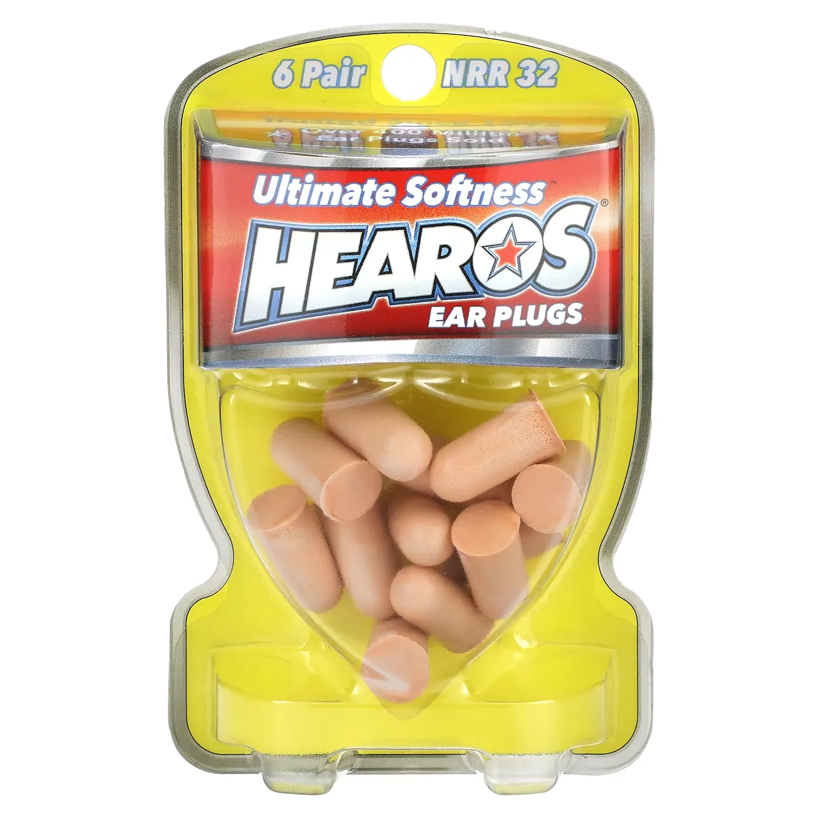 Ear Plugs, Ultimate Softness, NRR 32, 6 Pair