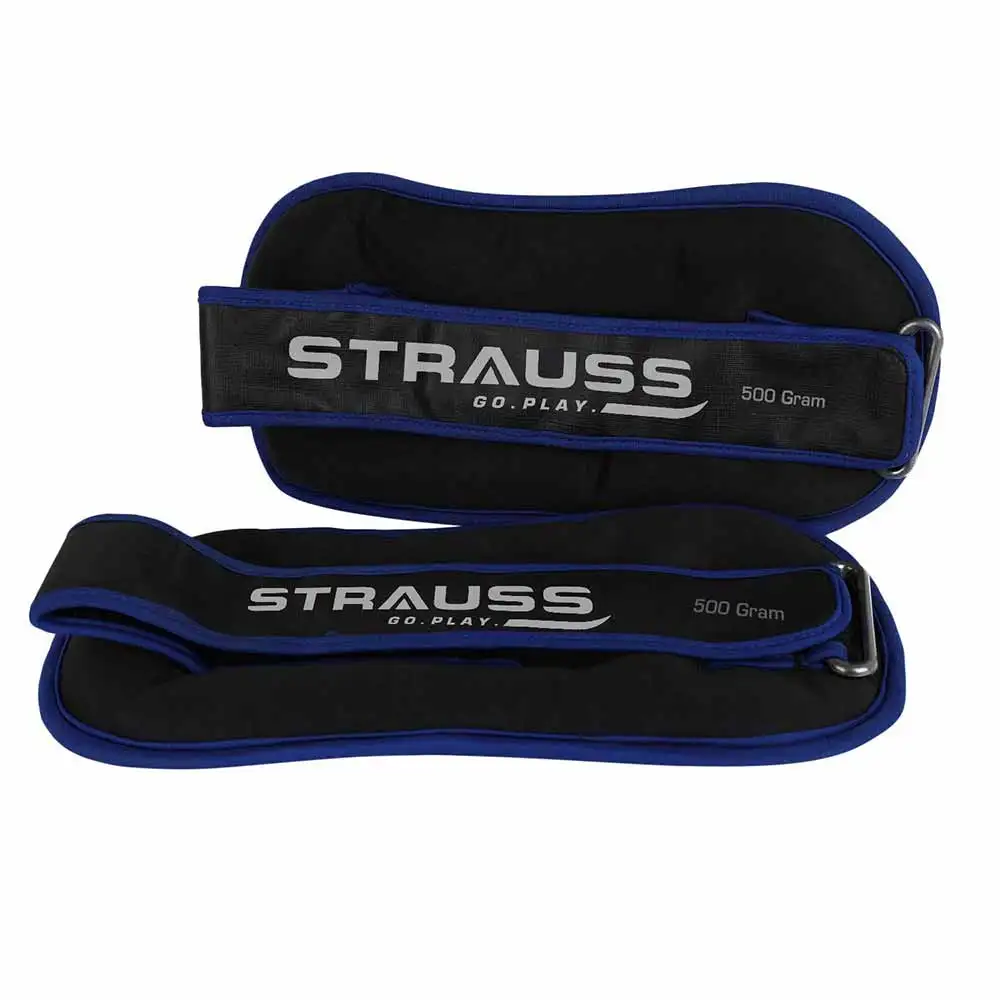 Strauss Round Shape Ankle Weight (Pair),  Blue  0.5 kg