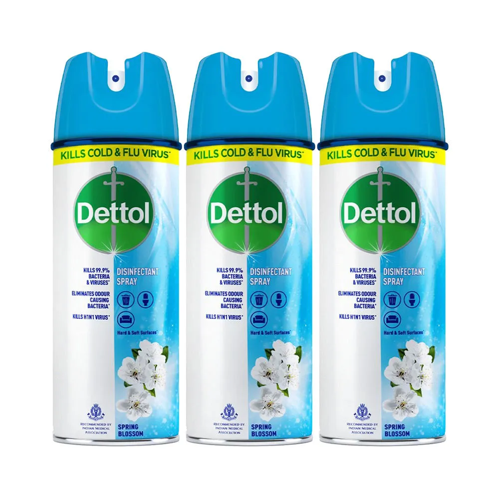 Dettol Spring Blossom Surface Disinfectant Spray Sanitizer - Pack of 3