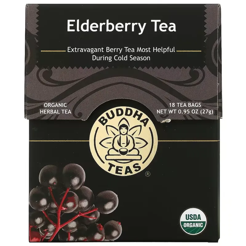 Organic Herbal Tea, Elderberry, 18 Tea Bags, 0.95 oz (27 g)