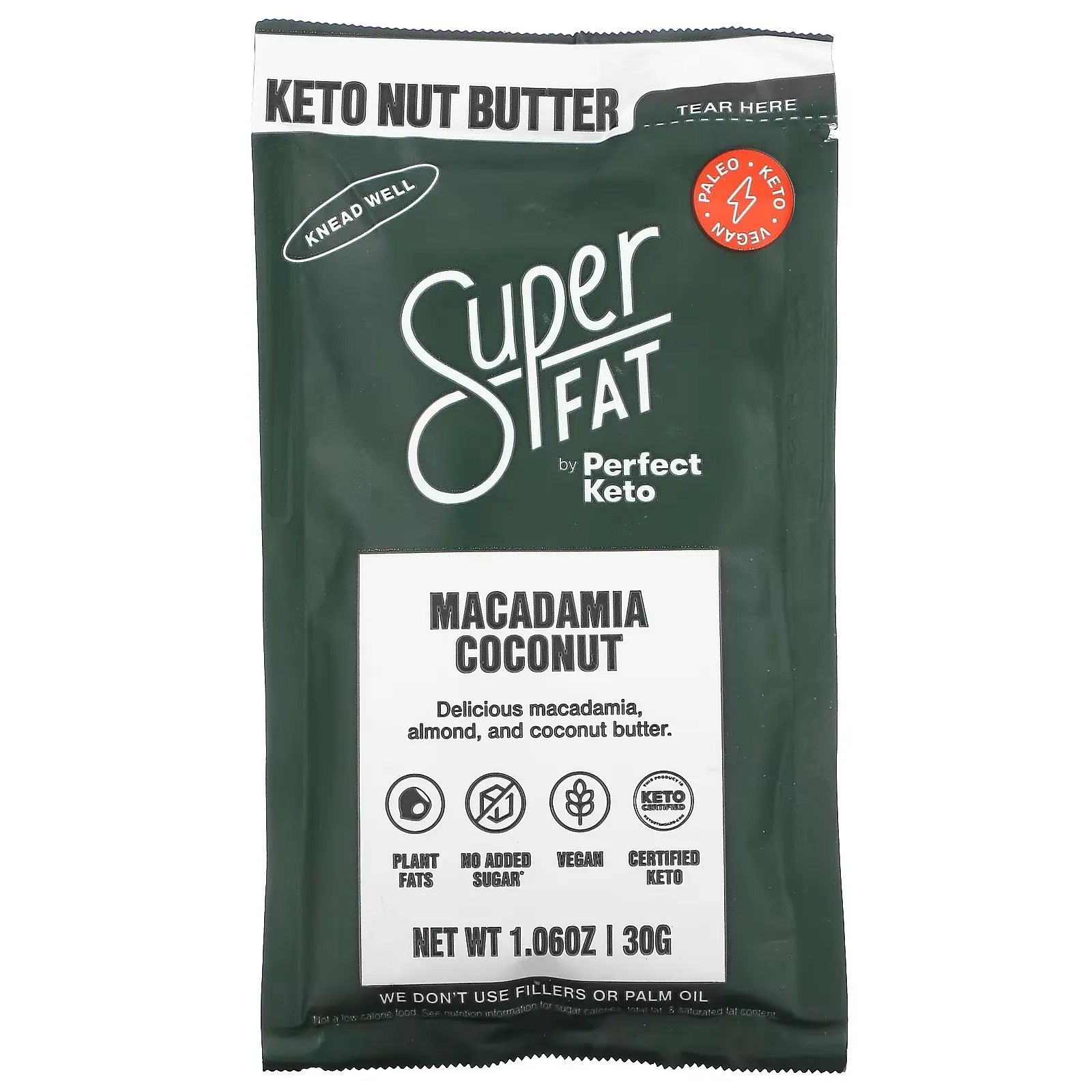 Keto Nut Butter, Macadamia Coconut,  1.06 oz (30 g)