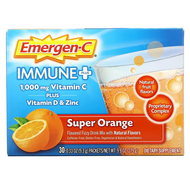 Immune+, Vitamin C Plus Vitamin D & Zinc, Super Orange, 30 Packets, 0.33 oz (9.3 g) Each