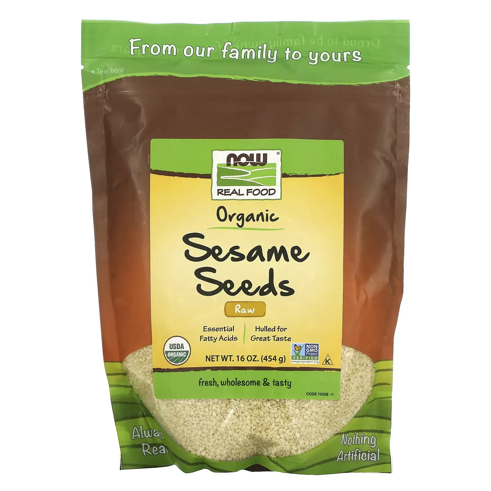 Real Food, Organic Raw Sesame Seeds, 16 oz (454 g)