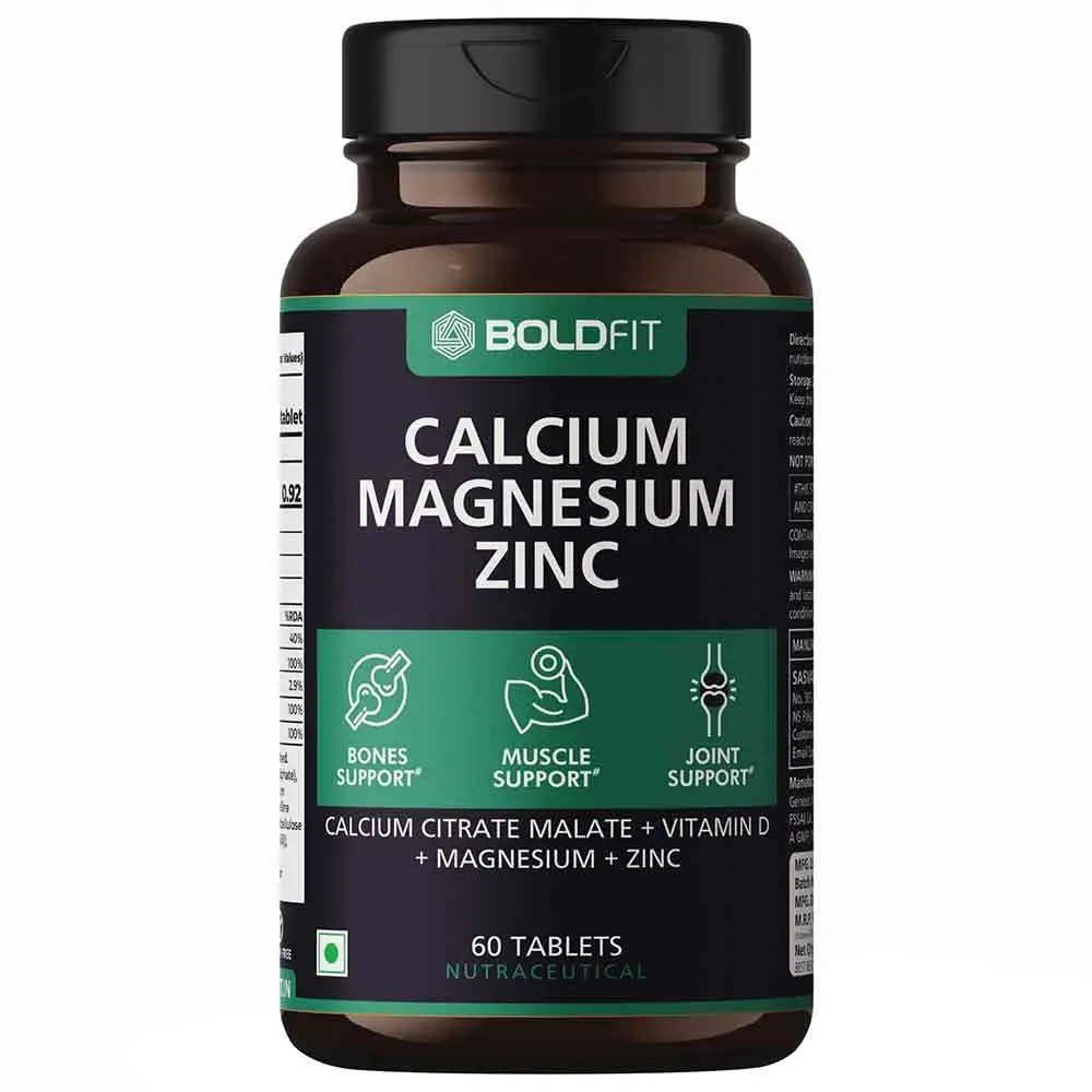 Boldfit Calcium Magnesium Zinc,  60 tablet(s)  Unflavoured