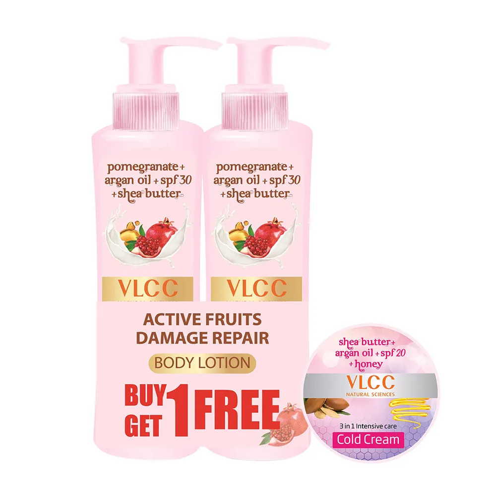 VLCC Active Fruits Damage Repair Body Lotion Buy1Get1 & Cold Cream