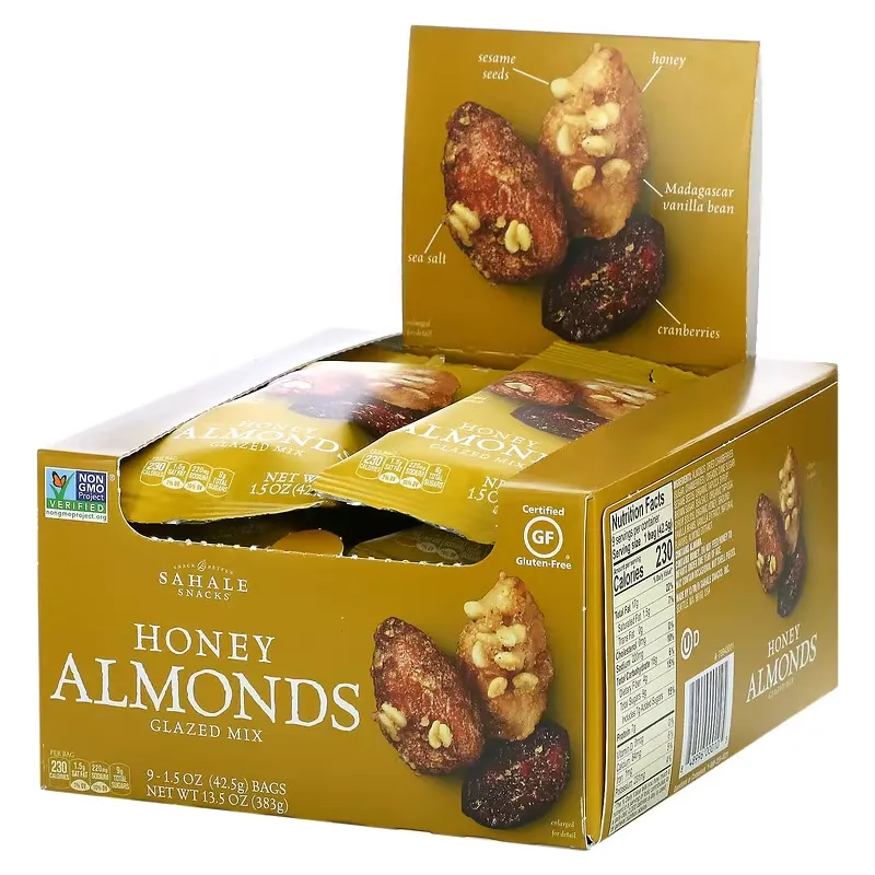 Glazed Mix, Honey Almonds, 9 Packs, 1.5 oz (42.5 g) Each