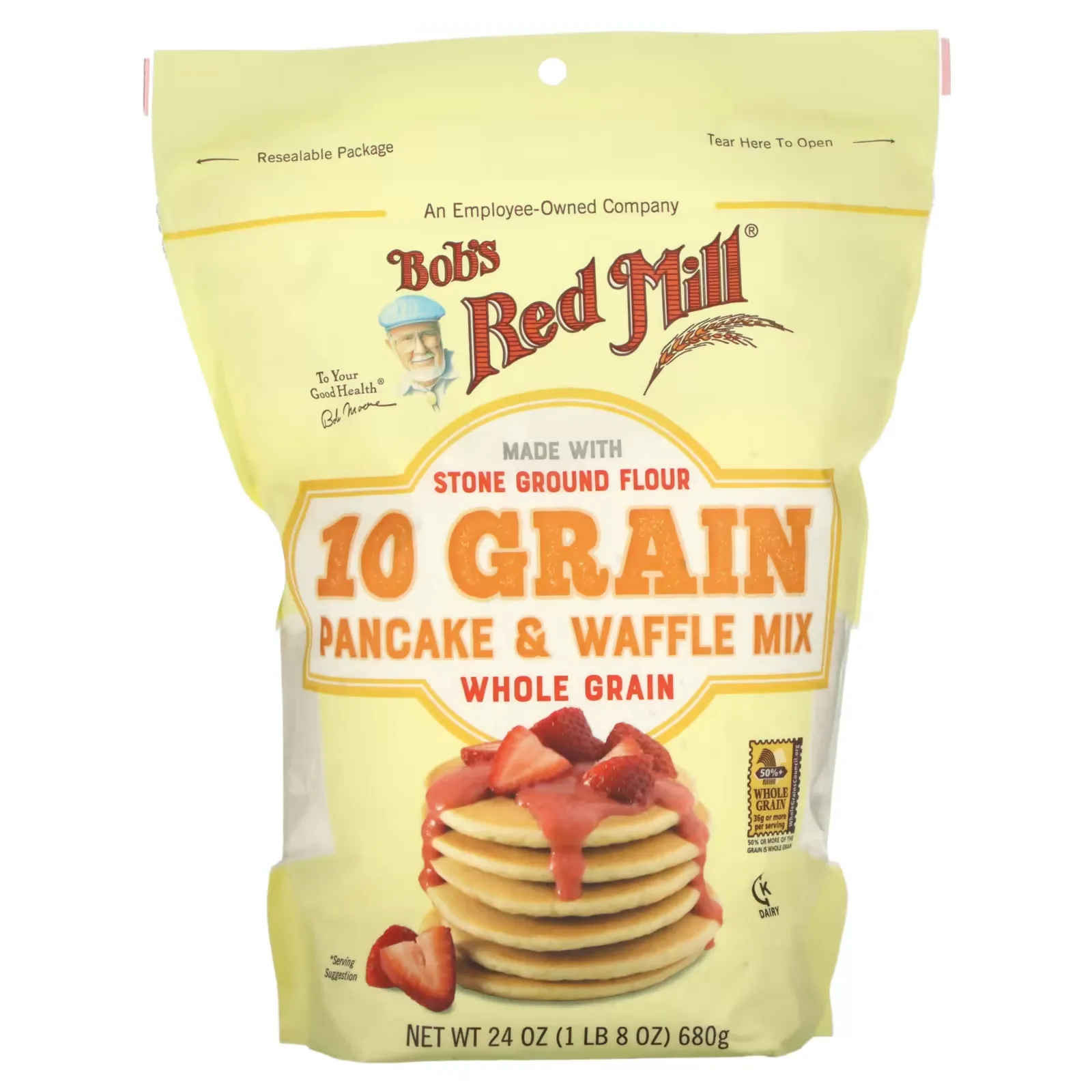 10 Grain Pancake & Waffle Mix, Whole Grain, 24 oz (680 g)