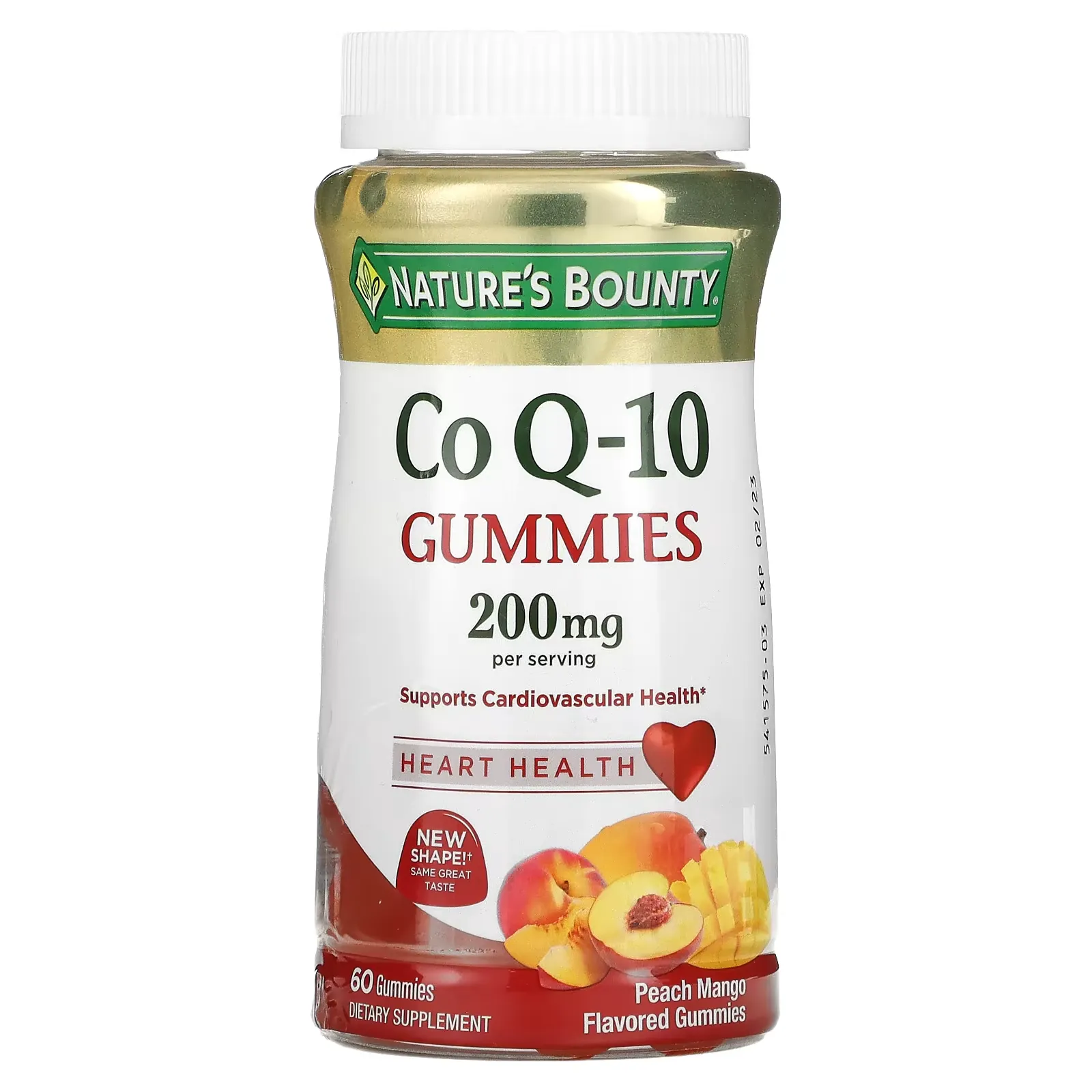 Co Q-10 Gummies, Peach Mango, 100 mg, 60 Gummies