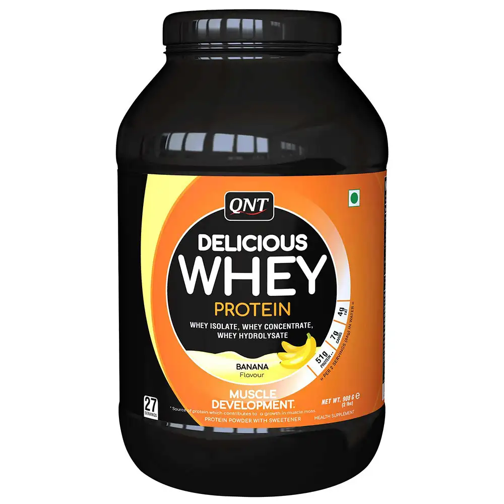 QNT Delicious Whey Protein,  2 lb  Banana