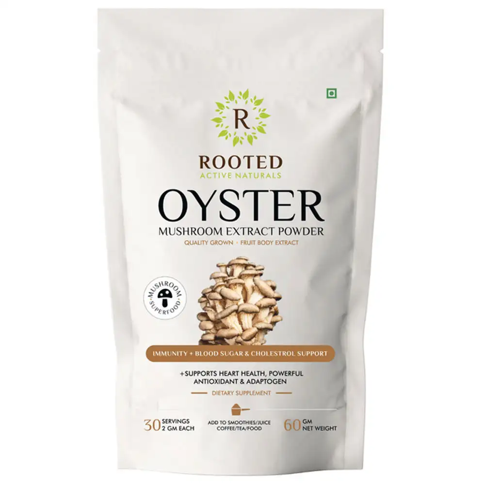 Rooted Active Naturals Oyster Mushroom Extract Powder,  60 g