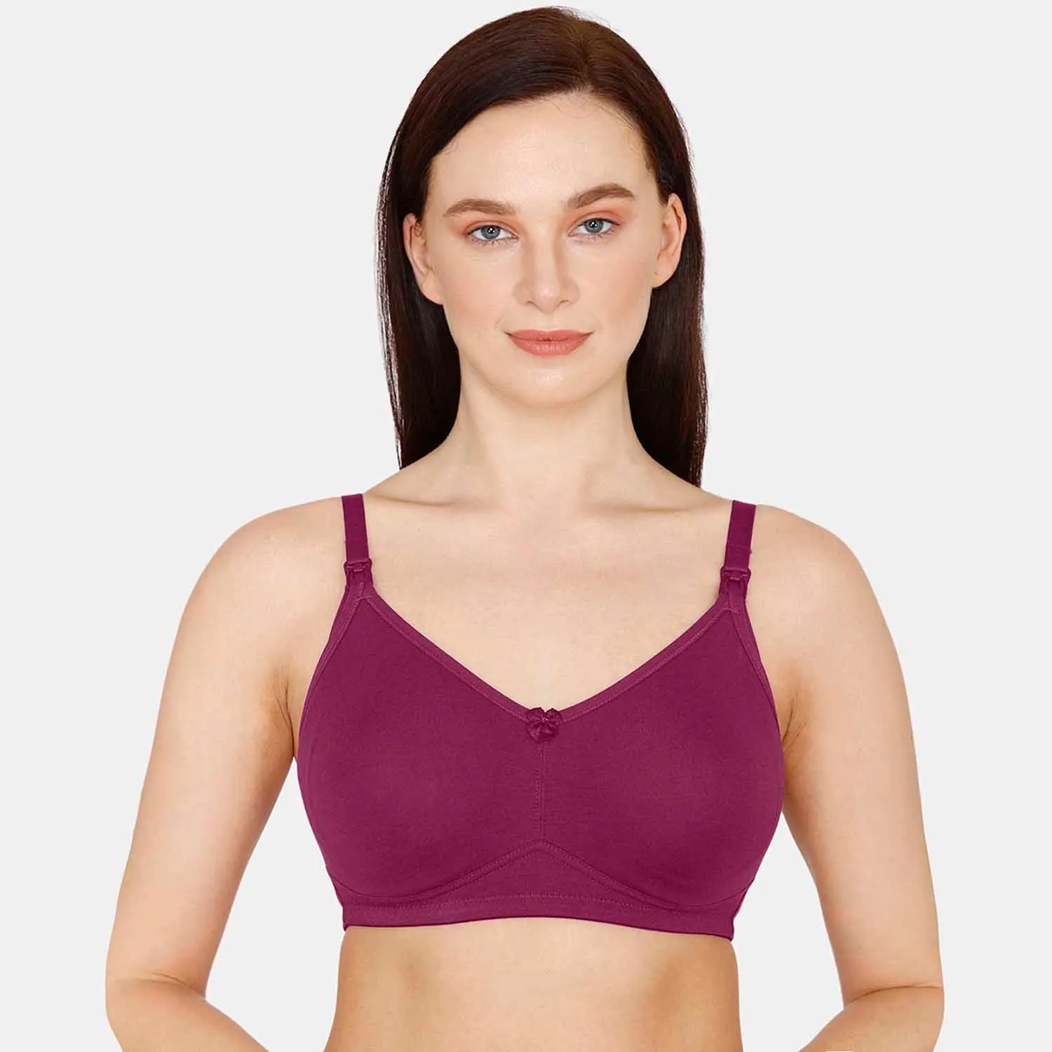 Zivame Double Layered Non Wired 3/4th Coverage Maternity/ Nursing Bra - Purple (36D)