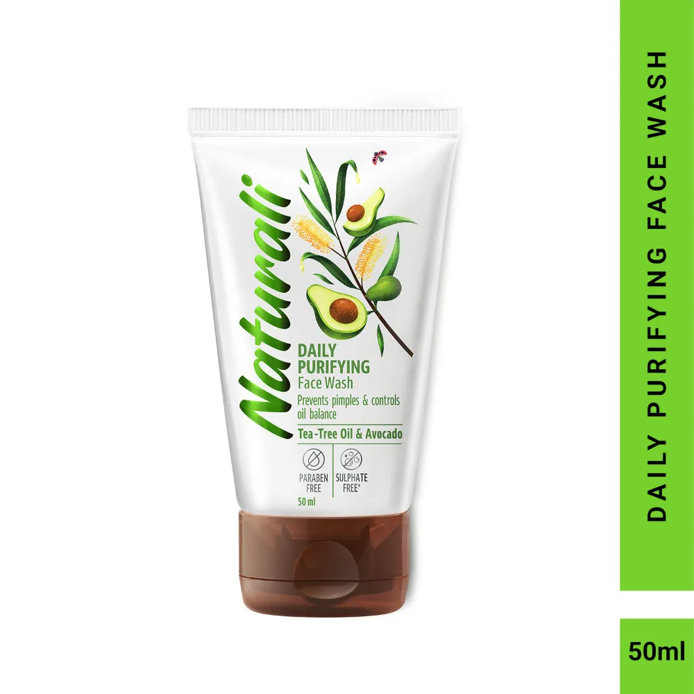 Naturali Daily Purifying Face Wash With Tea Tree Oil & Avocado To Reduce Pimples