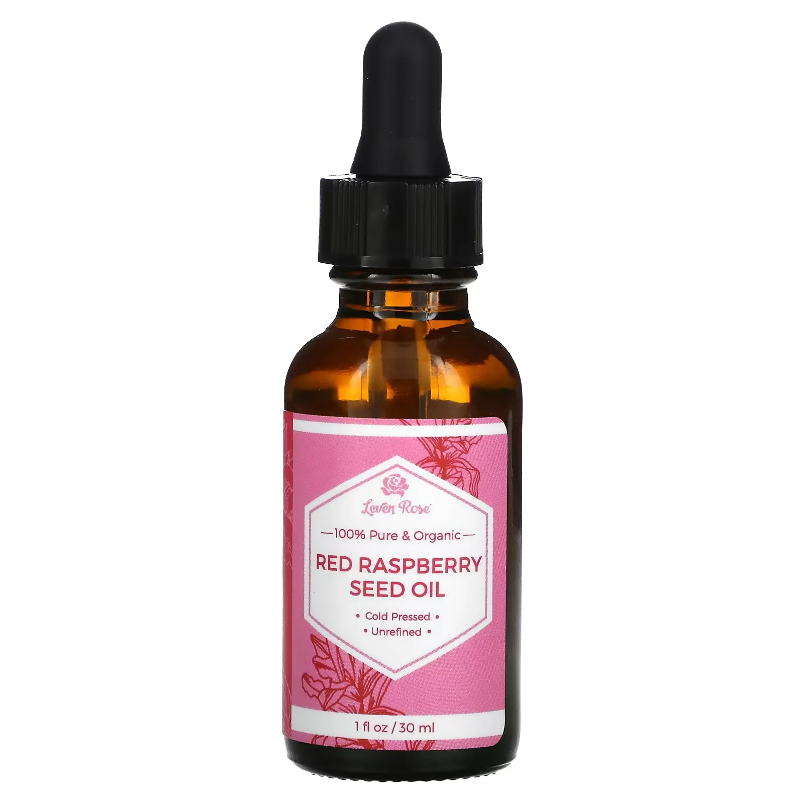 100% Pure & Organic, Red Raspberry Seed Oil, 1 fl oz (30 ml)