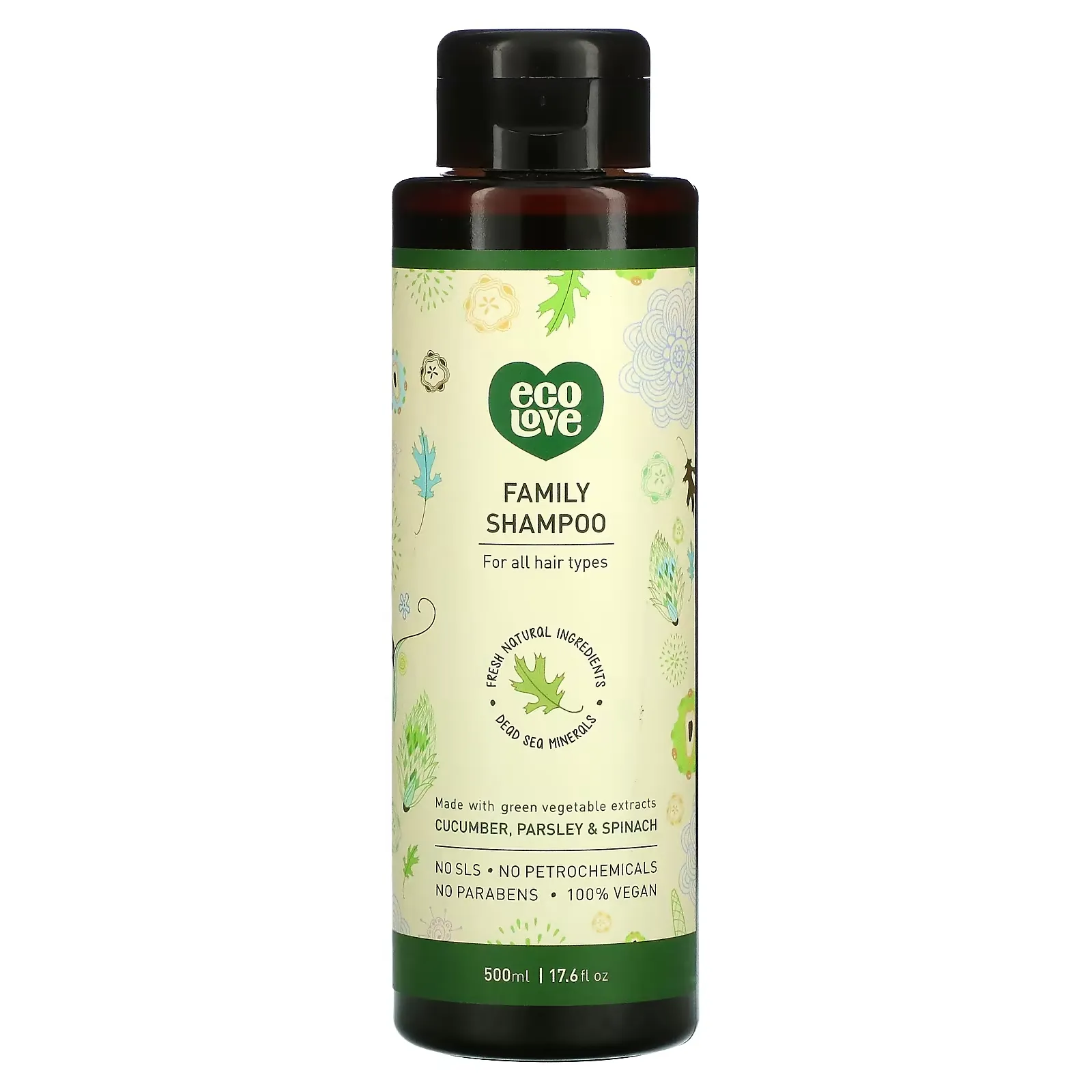 Family Shampoo, Cucumber, Parsley & Spinach, 17.6 fl oz (500 ml)