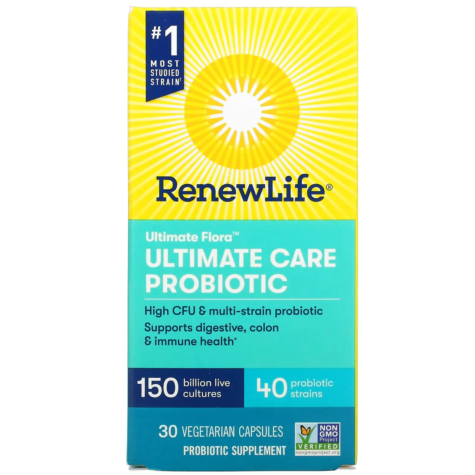 Ultimate Flora, Ultimate Care Probiotic, 150 Billion Live Cultures, 30 Vegetarian Capsules