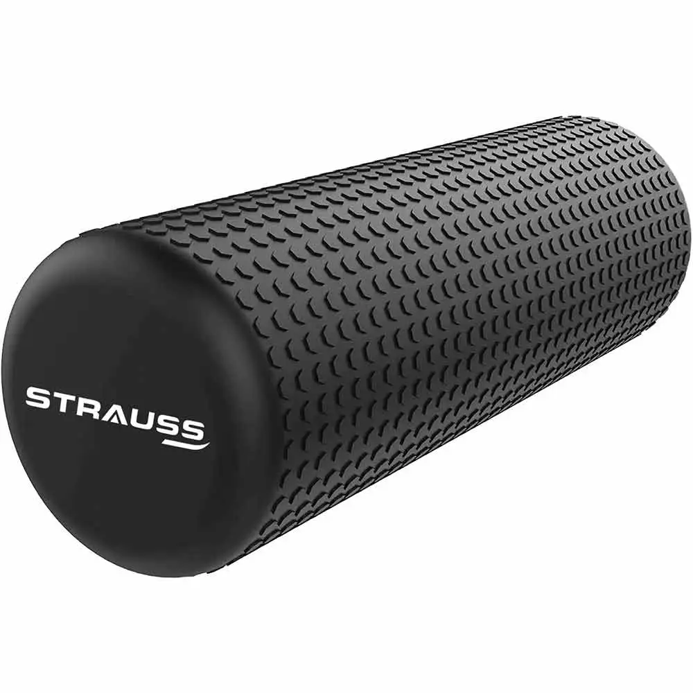 Strauss Standard Yoga Massage Eva Foam Roller,  Black  45cm