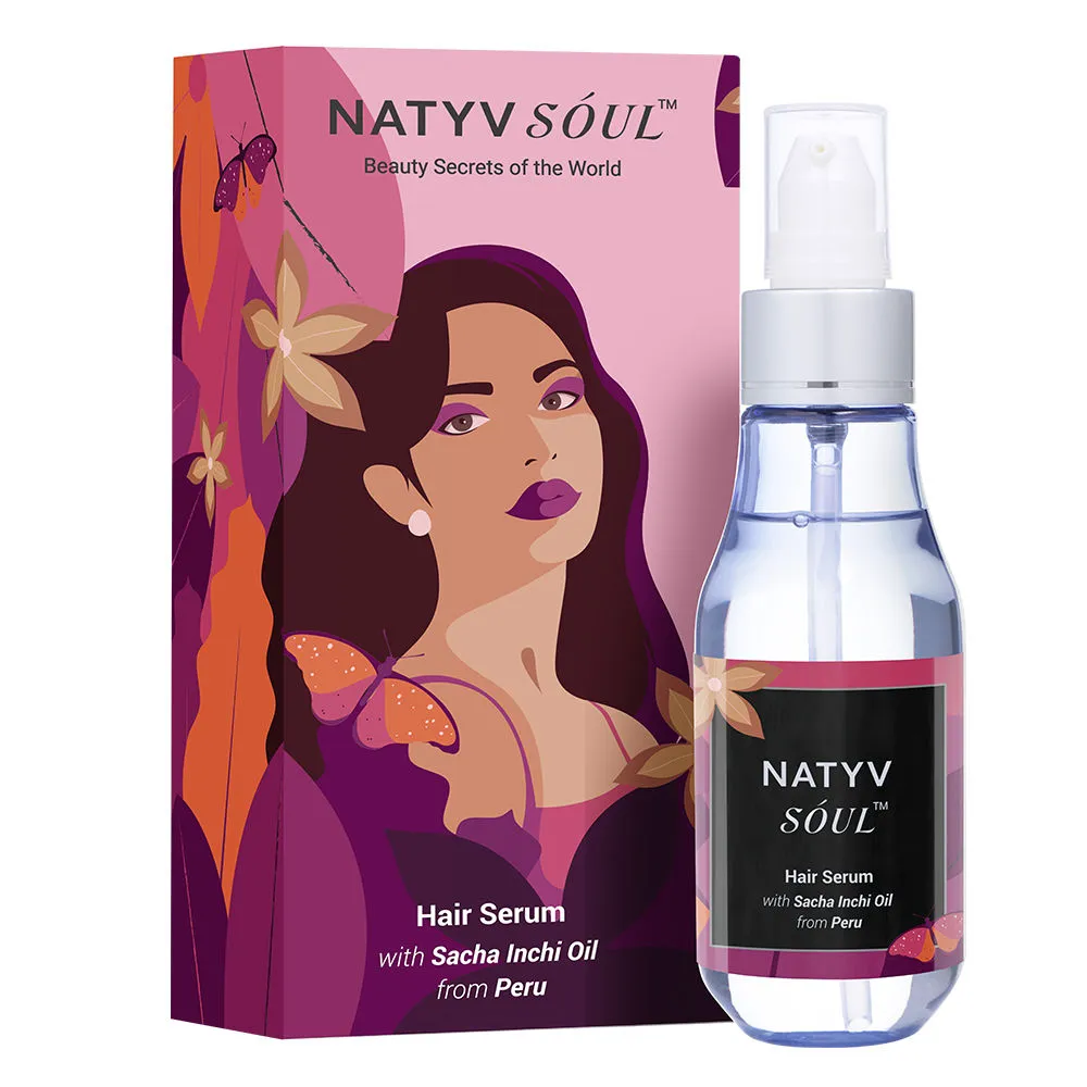 Natyv Soul Hair Serum With Sacha Inchi Oil From Peru - 24 Hours Frizz Control