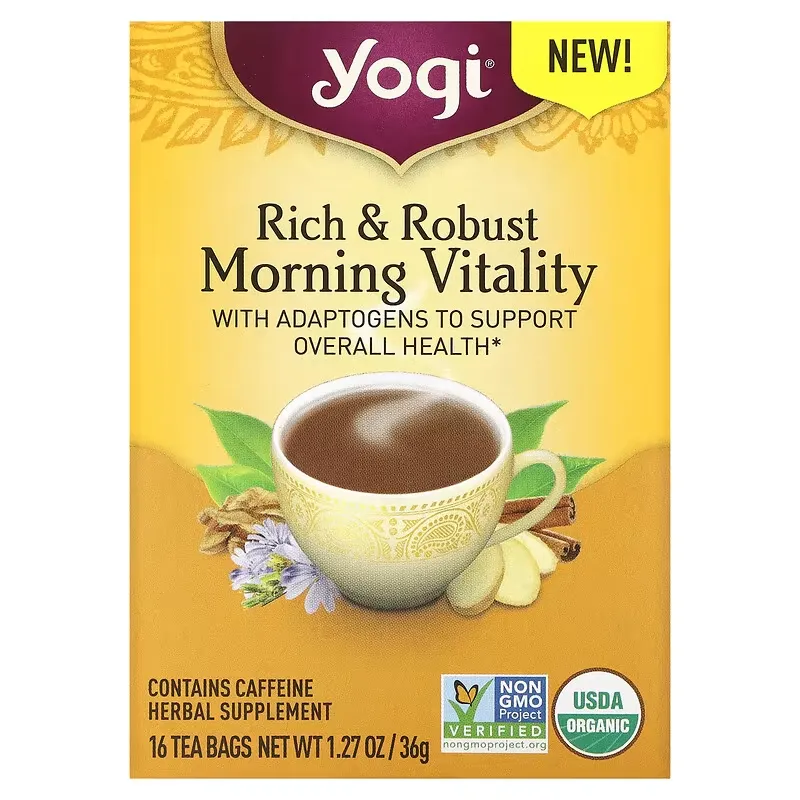 Rich & Robust Morning Vitality, 16 Tea Bags, 1.27 oz (36 g)