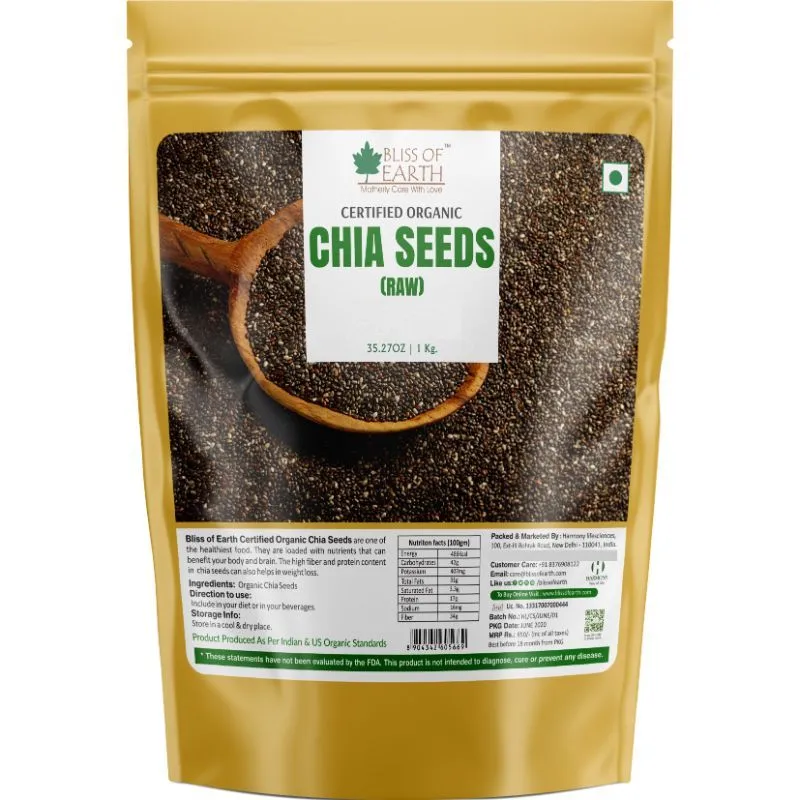 Bliss Of Earth Certified Organic Chia Seed