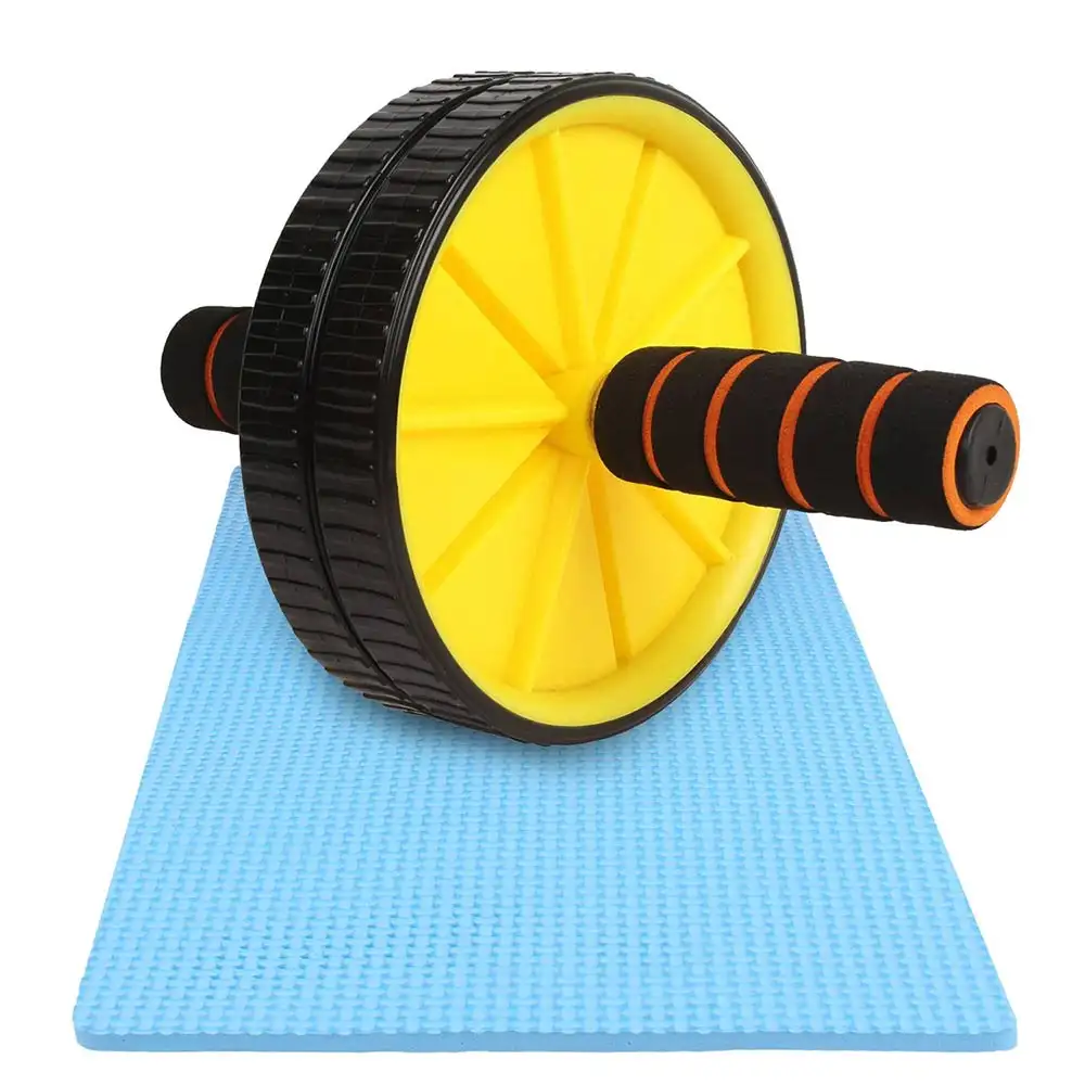 Strauss Double Exercise Wheel,  Yellow  Free Size