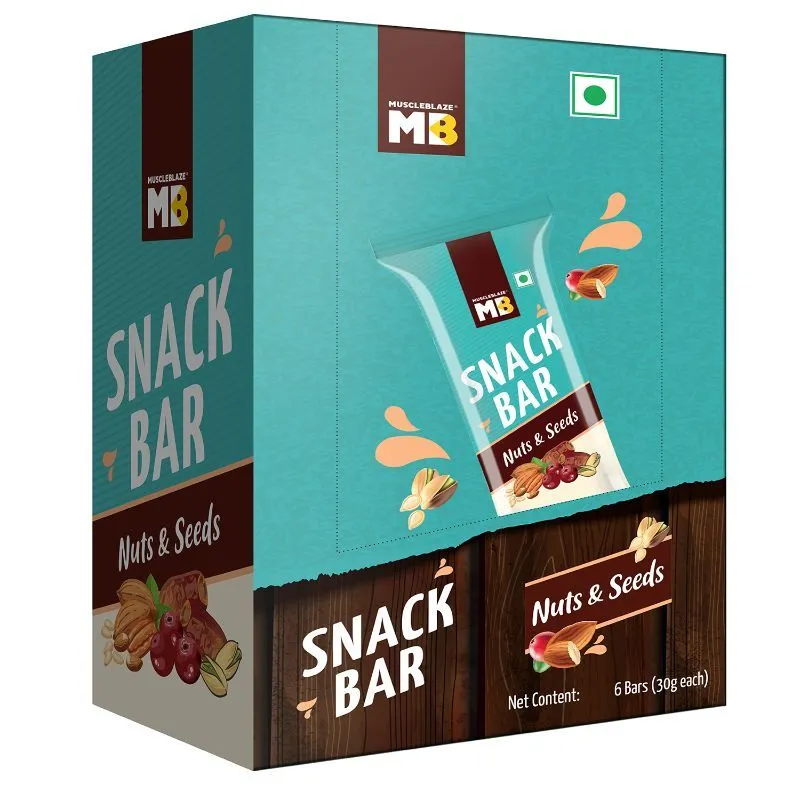 MuscleBlaze Snack Bar - Nuts & Seeds - Pack Of 6