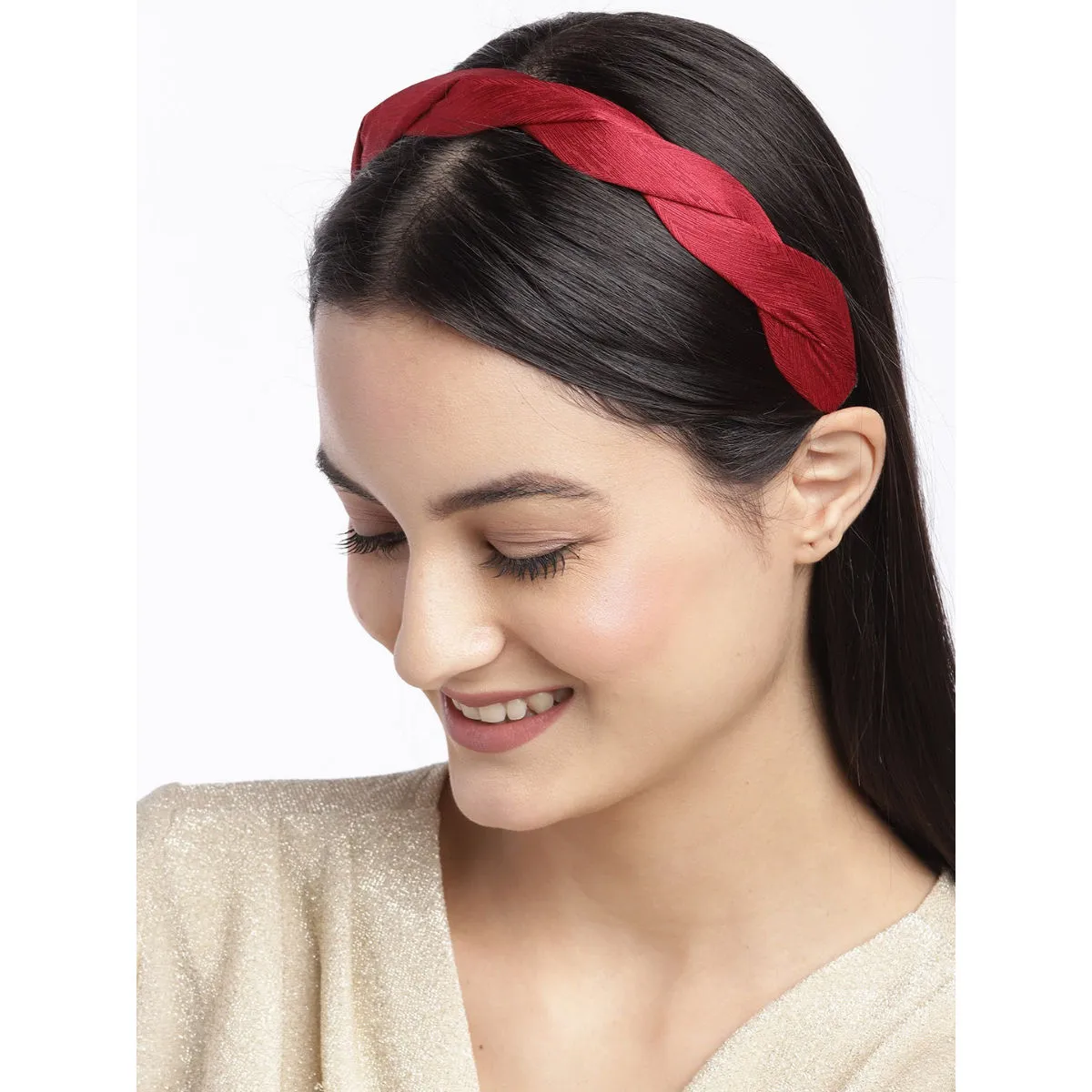 Blueberry Maroon Pleated Hairband