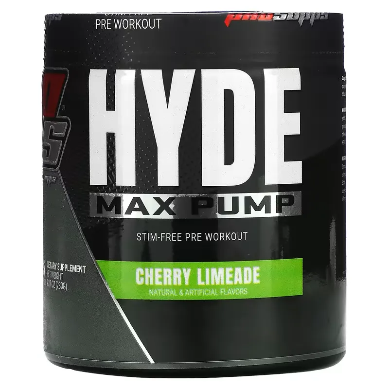 Hyde Max Pump, Stim-Free Pre Workout, Cherry Limeade, 9.87 oz ( 280 g)