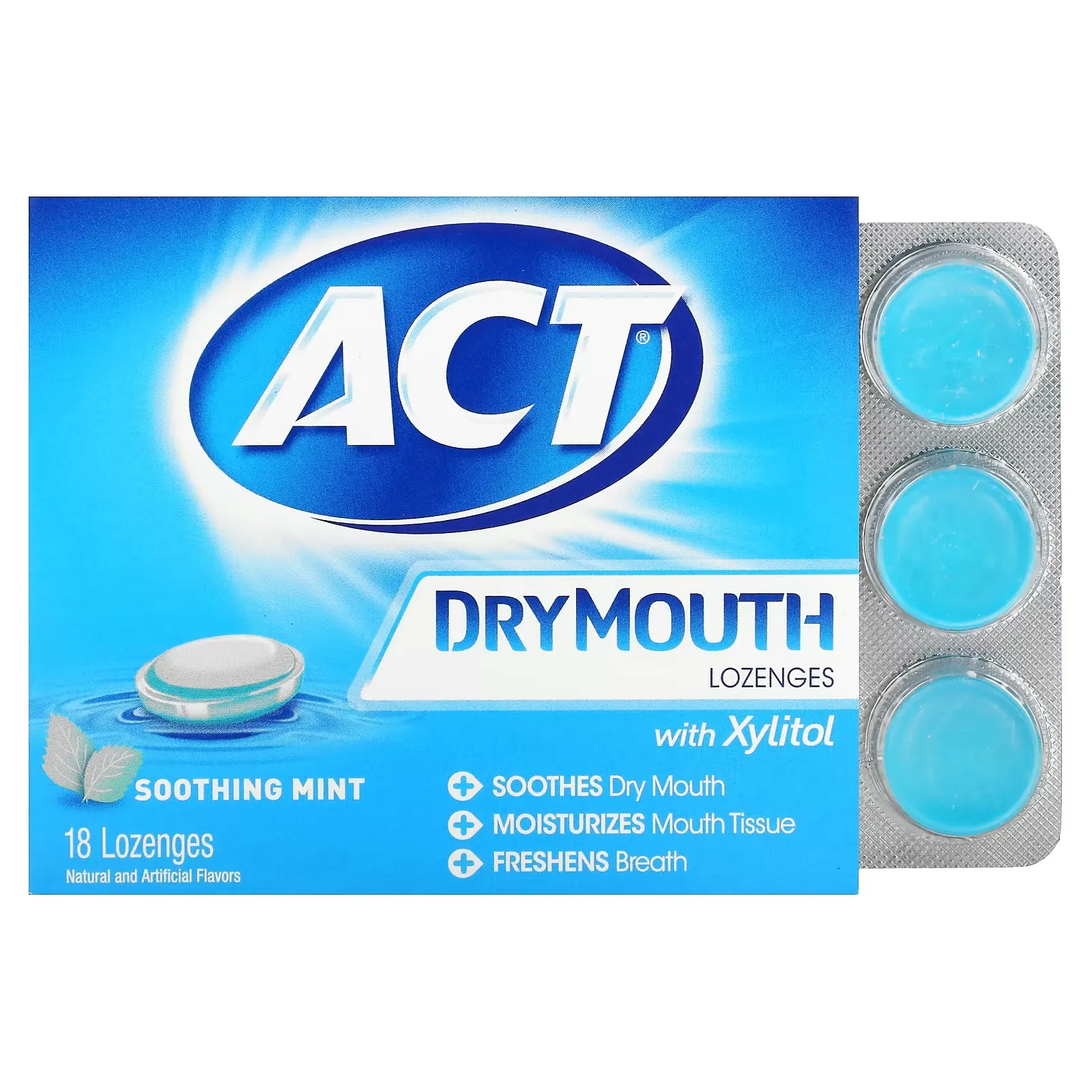 Dry Mouth Lozenges, With Xylitol, Soothing Mint, 18 Lozenges