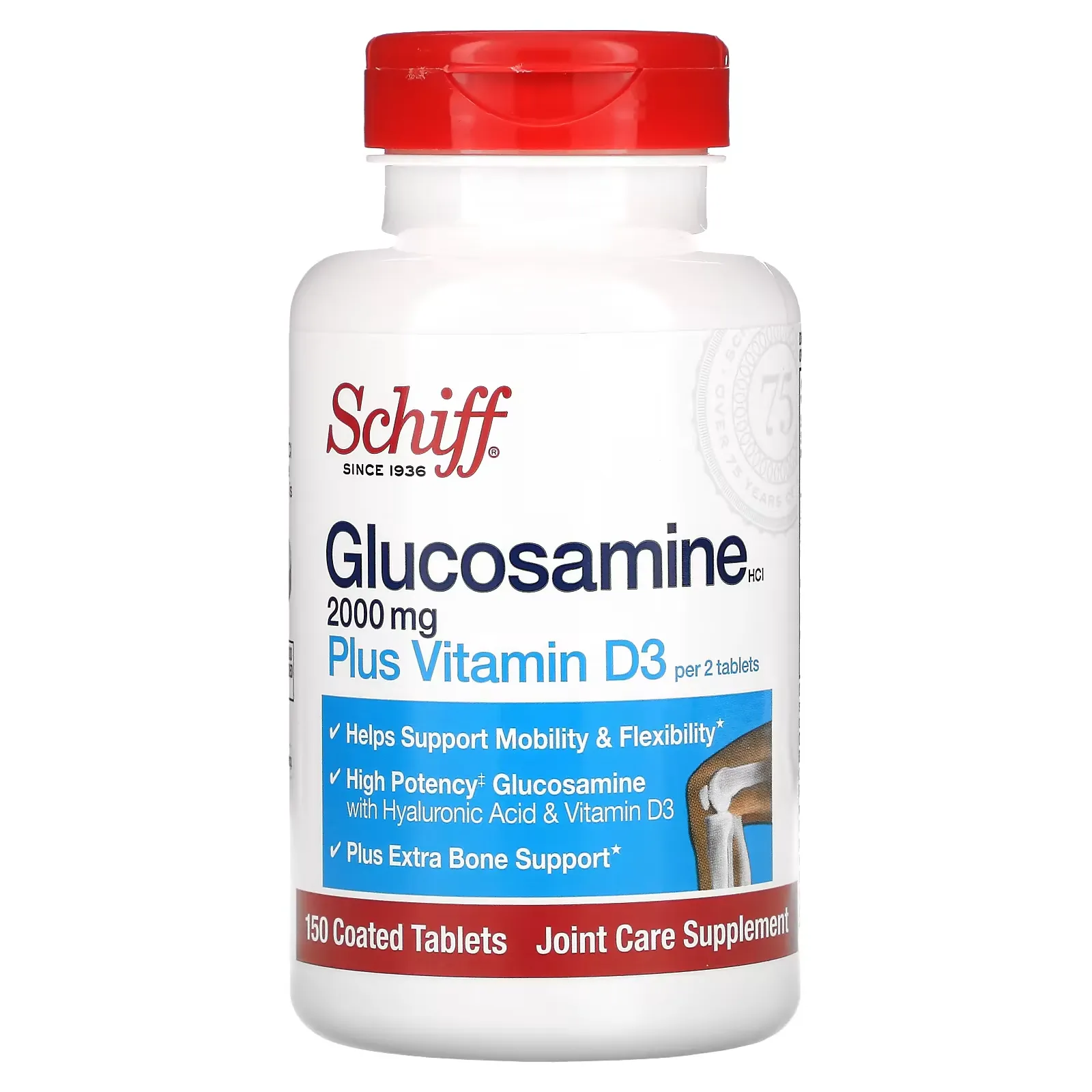 Glucosamine HCl Plus Vitamin D3, 1,000 mg, 150 Coated Tablets