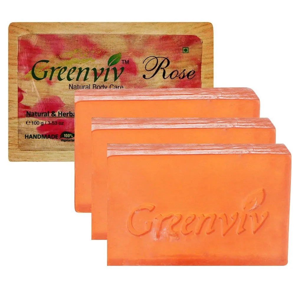 Greenviv Natural Rose Soap Pack of 3