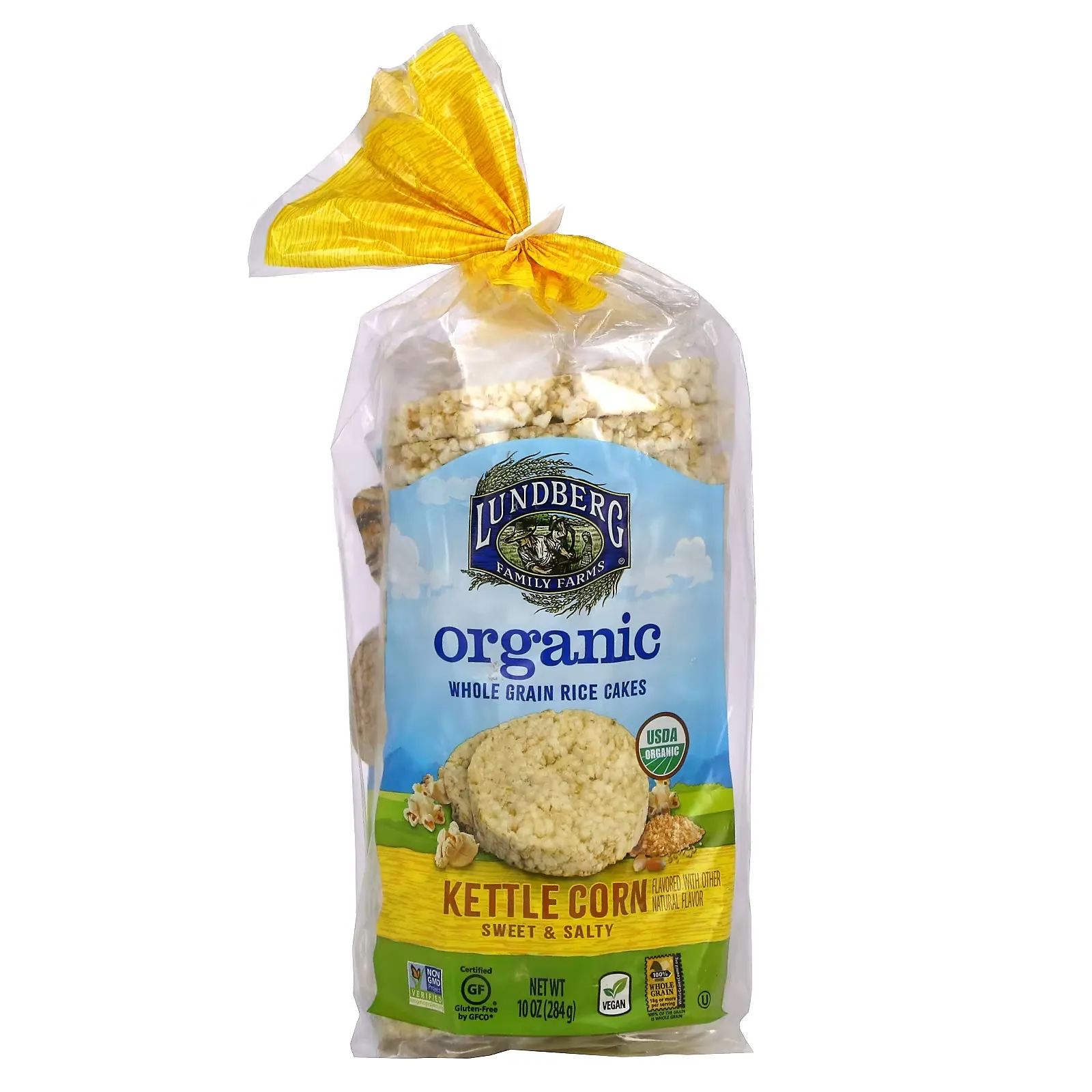 Organic Whole Grain Rice Cakes, Kettle Corn, Sweet & Salty, 10 oz (284 g)