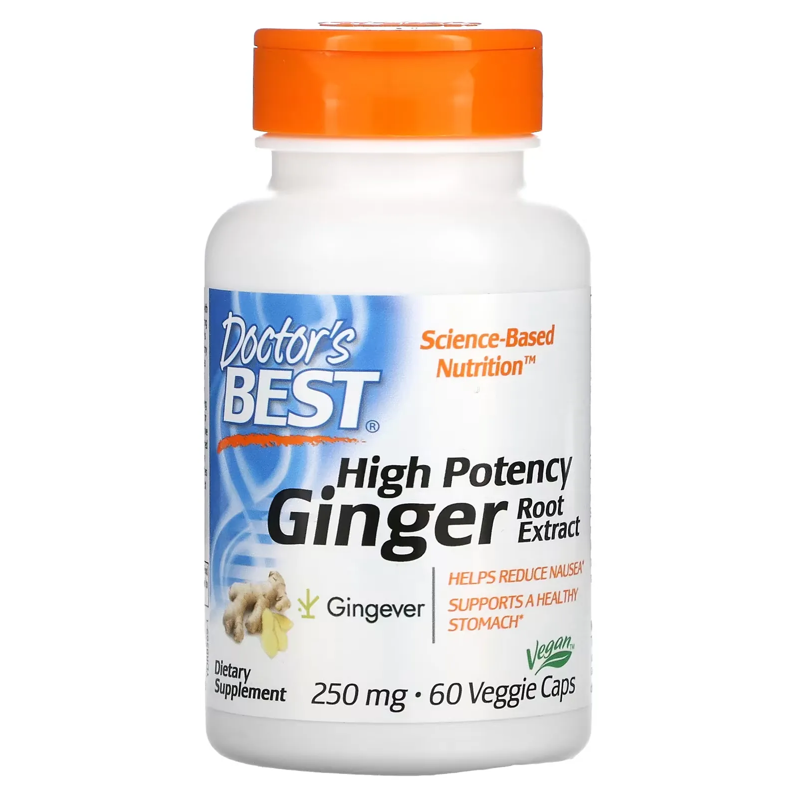 High Potency Ginger Root Extract, 250 mg, 60 Veggie Caps