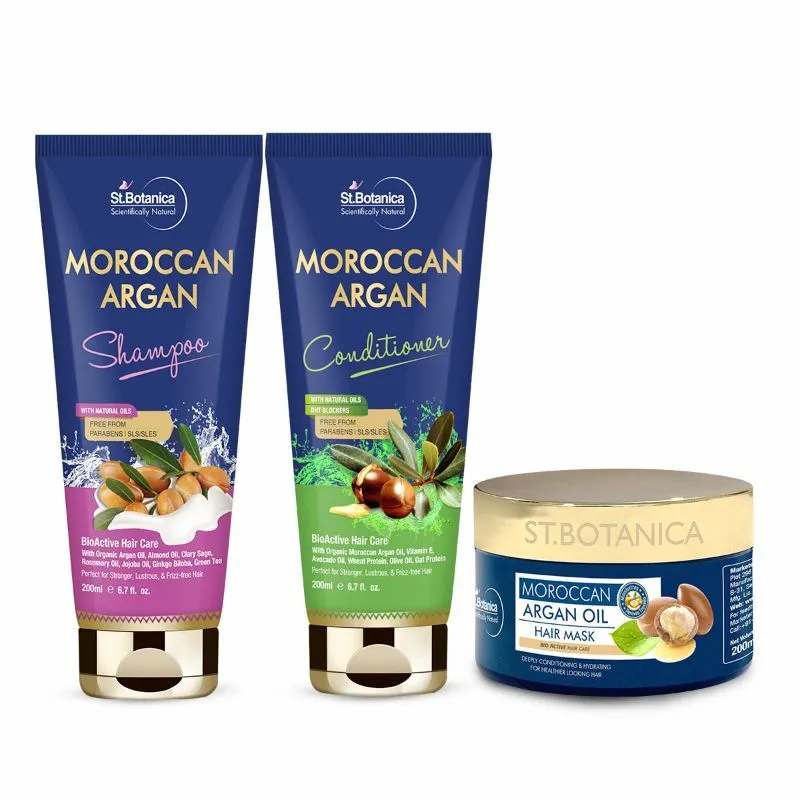 St.Botanica Moroccan Argan Shampoo + Conditioner + Argan Hair Mask