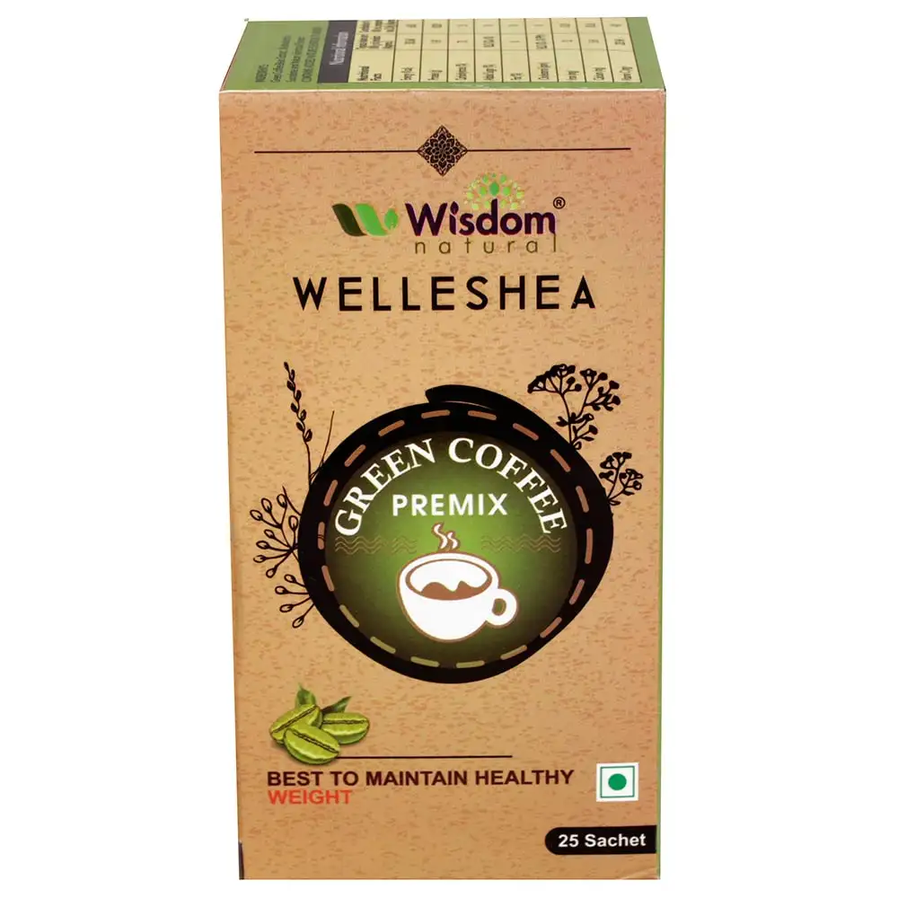 Wisdom Natural Welleshea Green Coffee Premix,  25 sachets/pack  Unflavoured